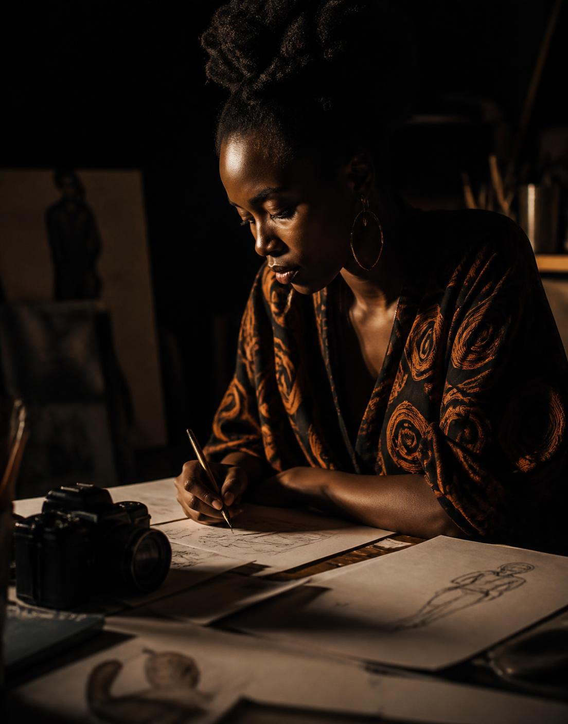 A young creative working in a studio