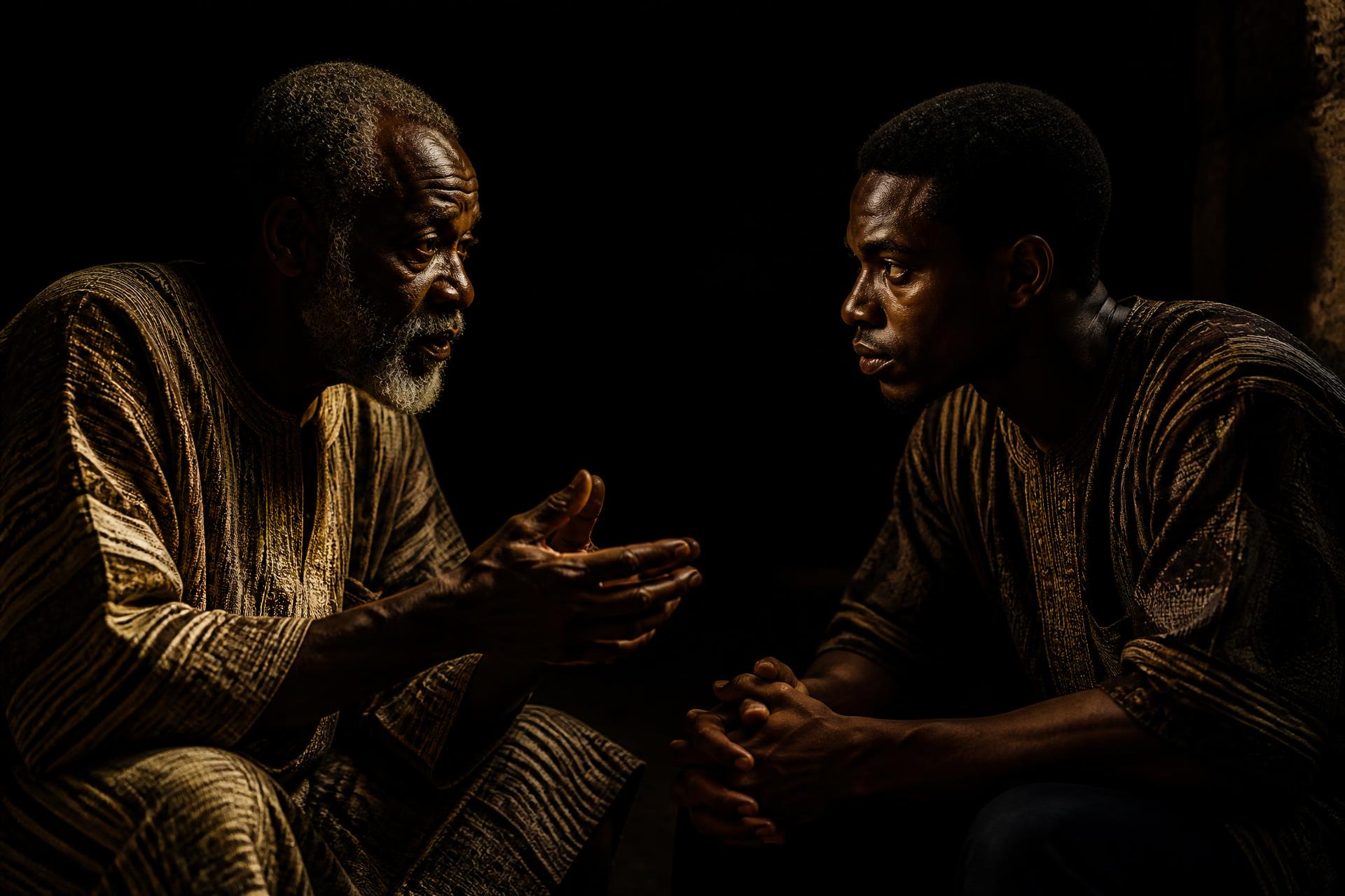 A mentor in conversation with a young man