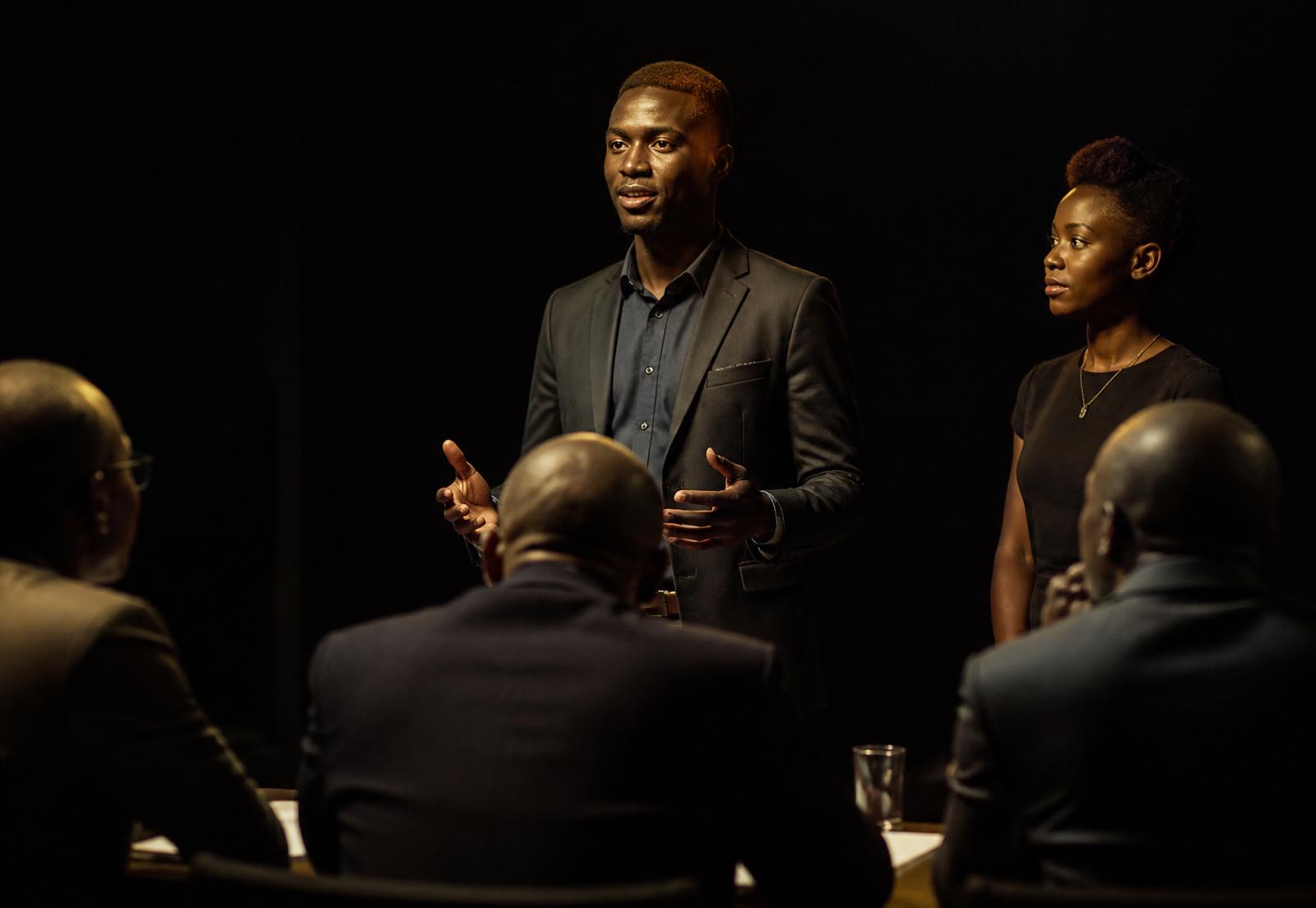 A young entrepreneur presenting an idea